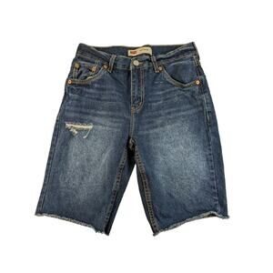 Womens Levis 511 Slim Jean Denim Shorts SZ 16 28 W Regular Blue Cutoff